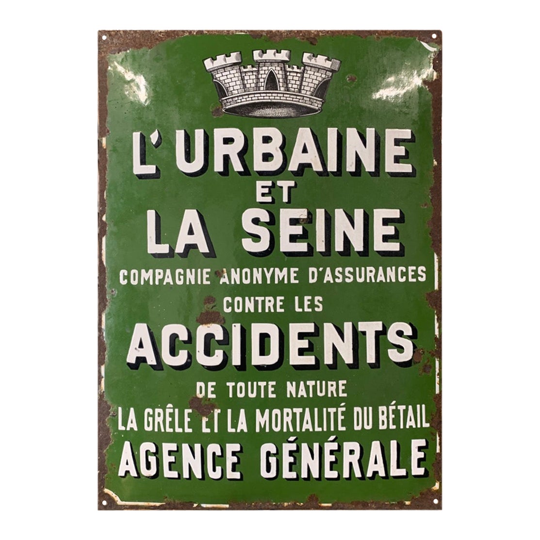 Vintage French Enamel Advertising Sign For Sale