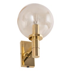 Brass and Smoke Glass Sconce, Sciolari Stil, Germany, 1970s