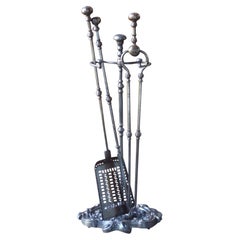 Used English Georgian Fireplace Tools or Fire Tools, 18th - 19th Century