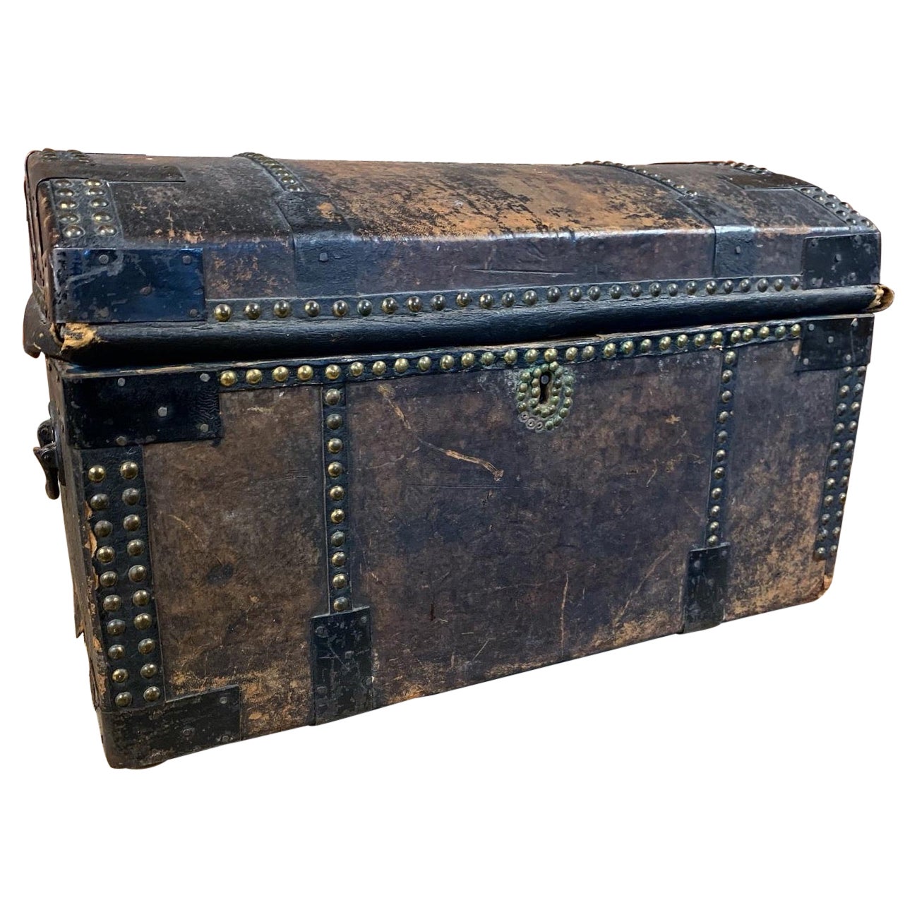 19th Century Leather Travelling Trunk