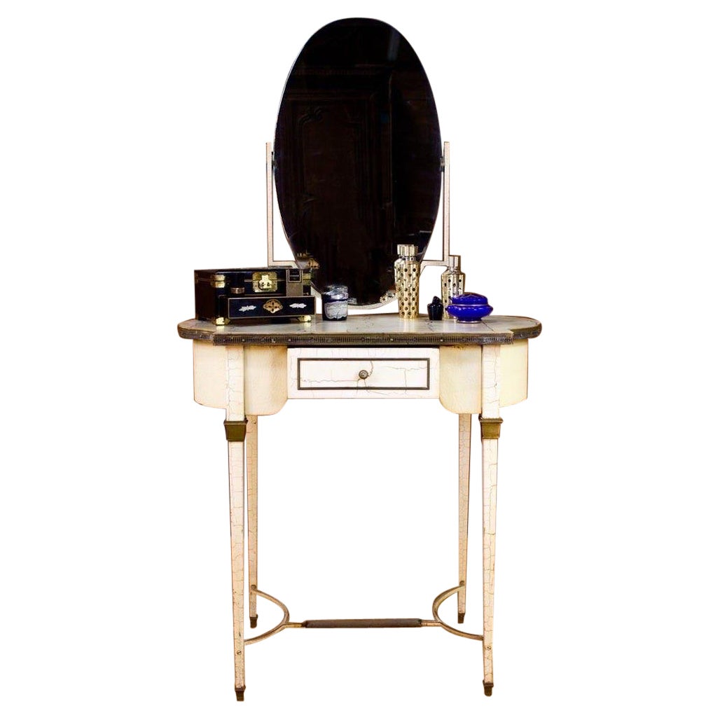 French Louis XVI Style Dressing Table Coiffeuse Dresser, circa 1960-70, France For Sale