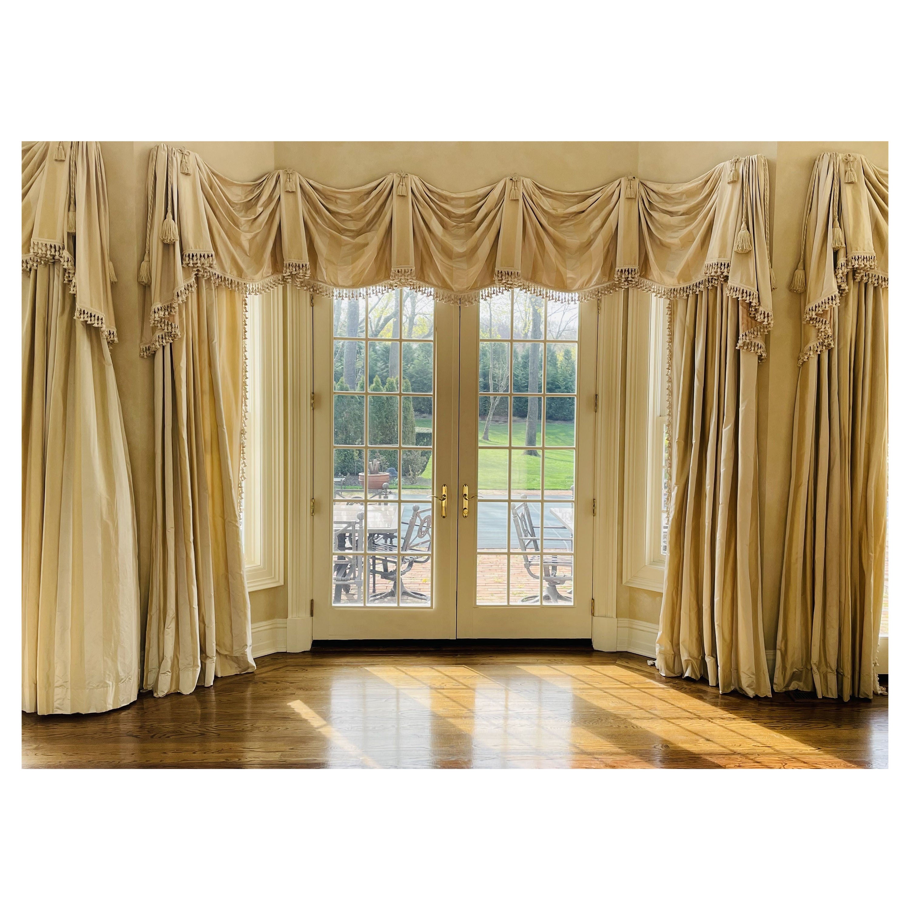 Set of Scalamandre Drapes, Curtains or Window Treatments, Linen