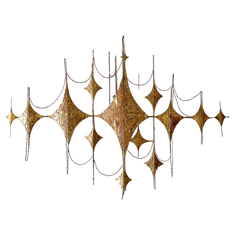 Mid Century Metal Wall Art in the Style of Paul Evans For Sale at 1stDibs | mid  century wall sculpture