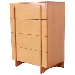 Heywood Wakefield Art Deco "Skyliner" Solid Maple Chest of Drawers, 1930s