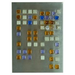 Poliarte Wall Art, Wall Light of Glass Cubes on Stainless Steel by Albano Poli 