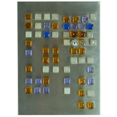 Poliarte Wall Art, applique di cubi di vetro su acciaio inox di Albano Poli