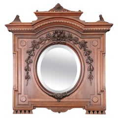 Fine carved Walnut French Louis XV Wall Mirror Circa 1890