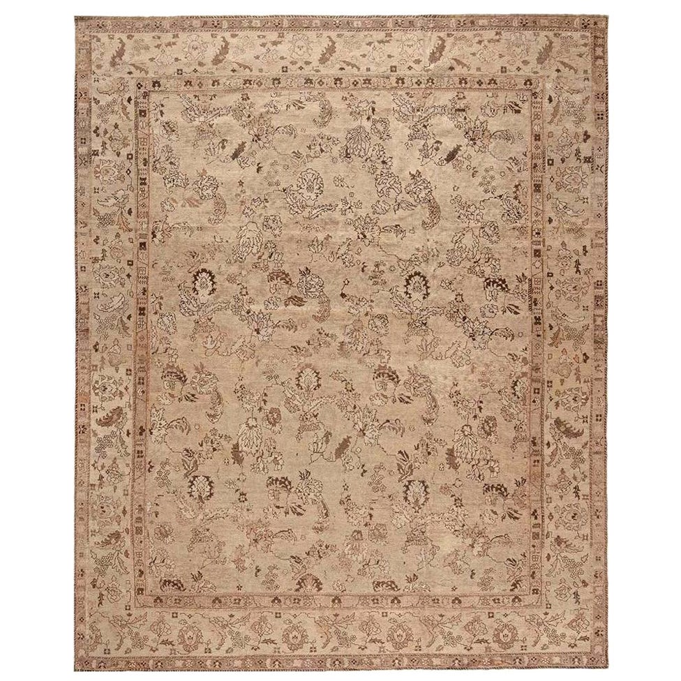 Antique Indian Amritsar Handwoven Wool Rug For Sale