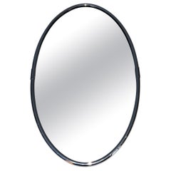 Used Chromed Oval Mirror in the Art Deco Style