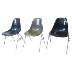 Vintage Eames Stacking DSS Side Shell Chairs for Herman Miller
