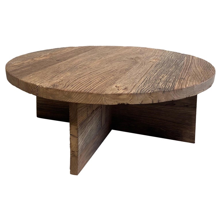 Custom Made X Base Elm Wood Coffee Table For Sale at 1stDibs | x base  coffee table, x base round coffee table, coffee table with x base