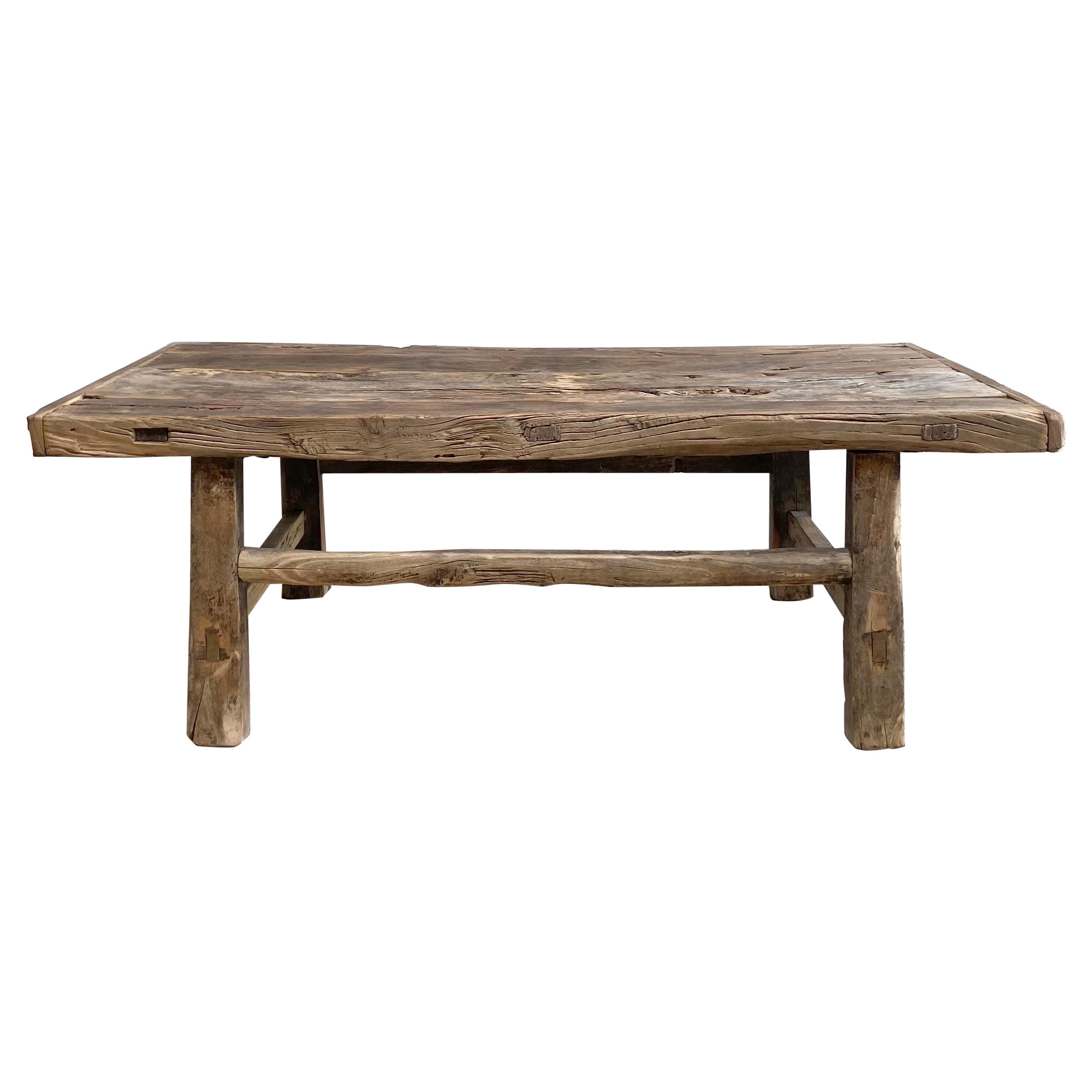 Vintage Elm Wood Coffee Table