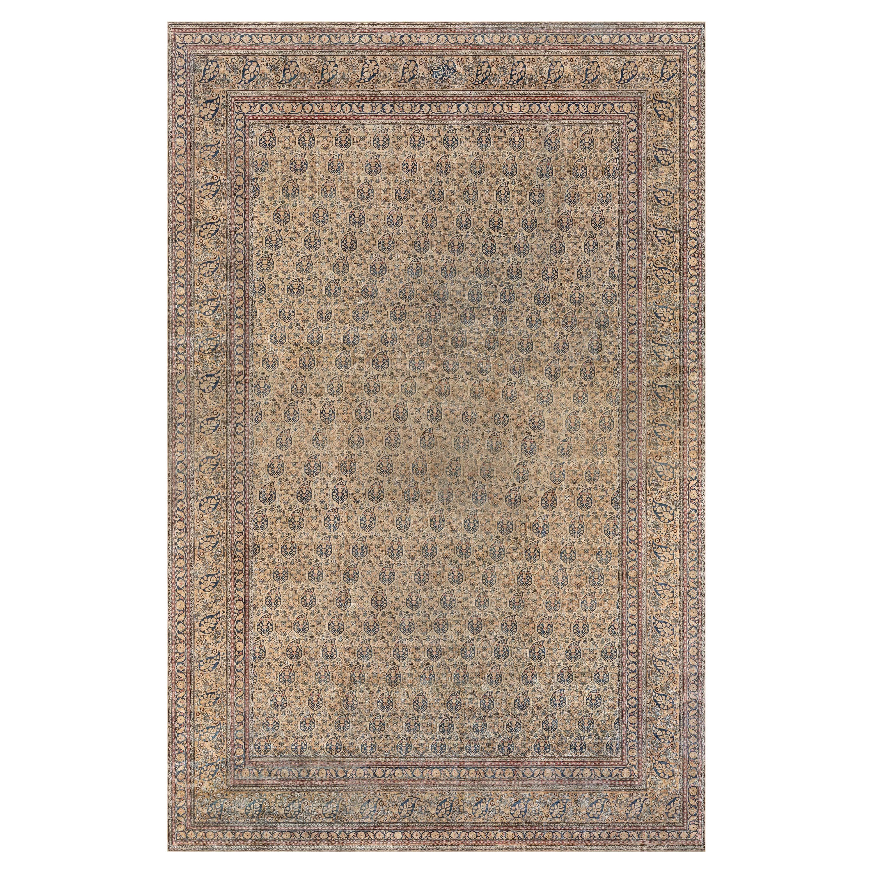 Tapis persan Meshad surdimensionné du 19ème siècle