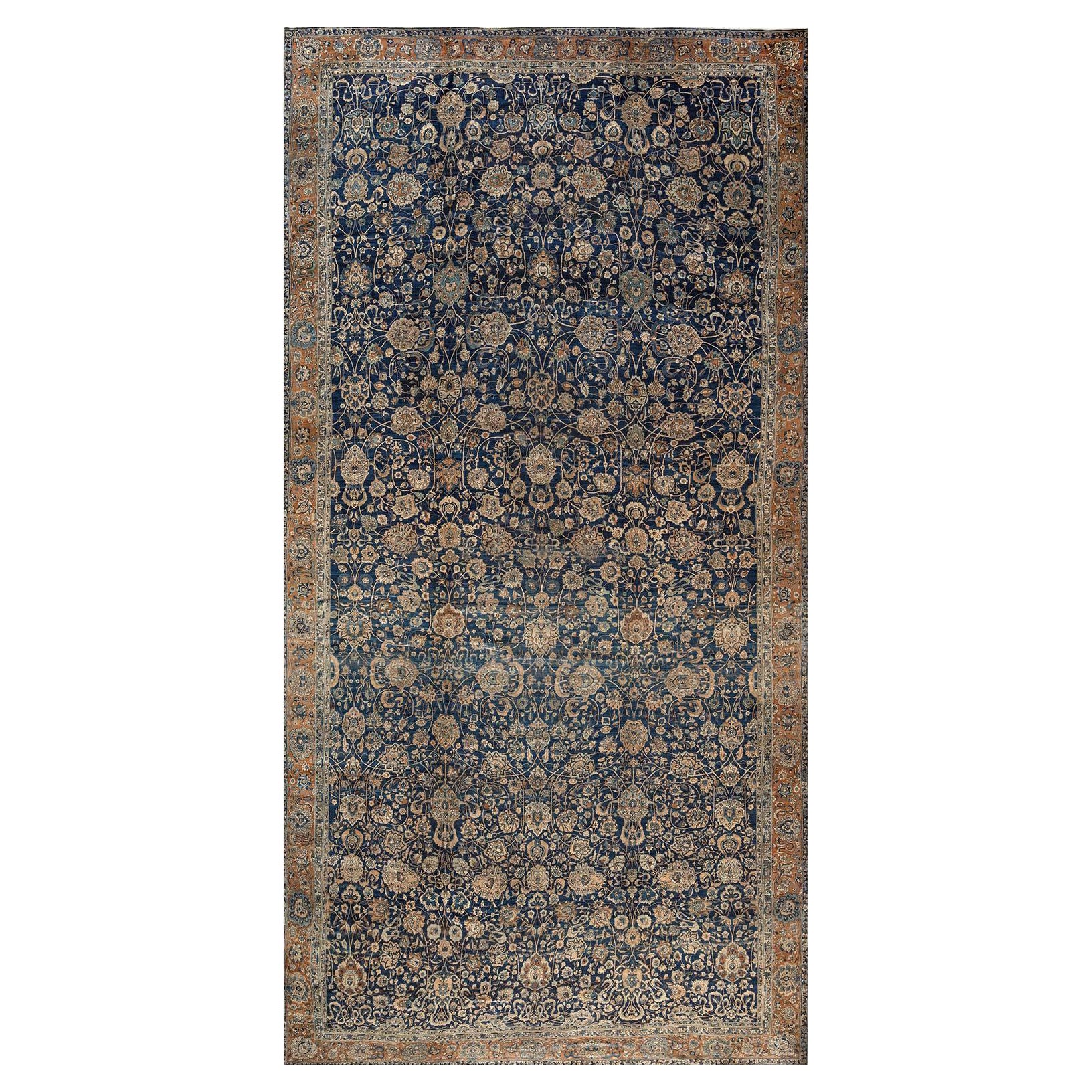 Übergroße Vintage Persisch Tabriz Handmade Wolle Teppich