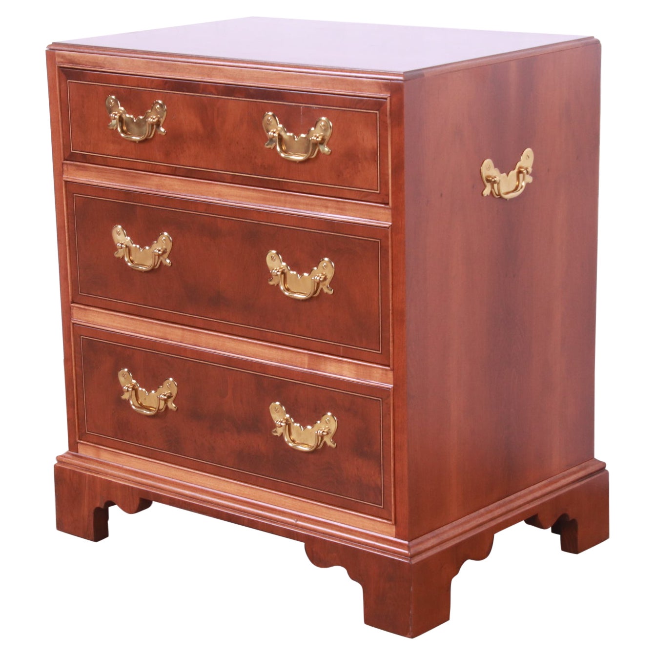 Baker Furniture Georgian Mahogany and Yew Wood Commode or Bachelor Chest