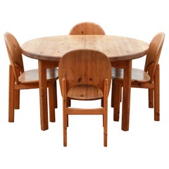 Glostrup Skandinavisches dänisches Esszimmer-Set aus Kiefernholz, 4x Stühle und Tisch