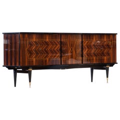 French Extra Large Art Deco Sideboard Macassar, 1940s