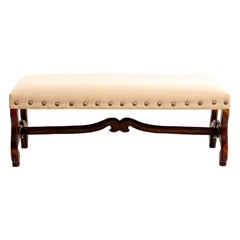 Early 20th Century Upholstered Continental Style Bench