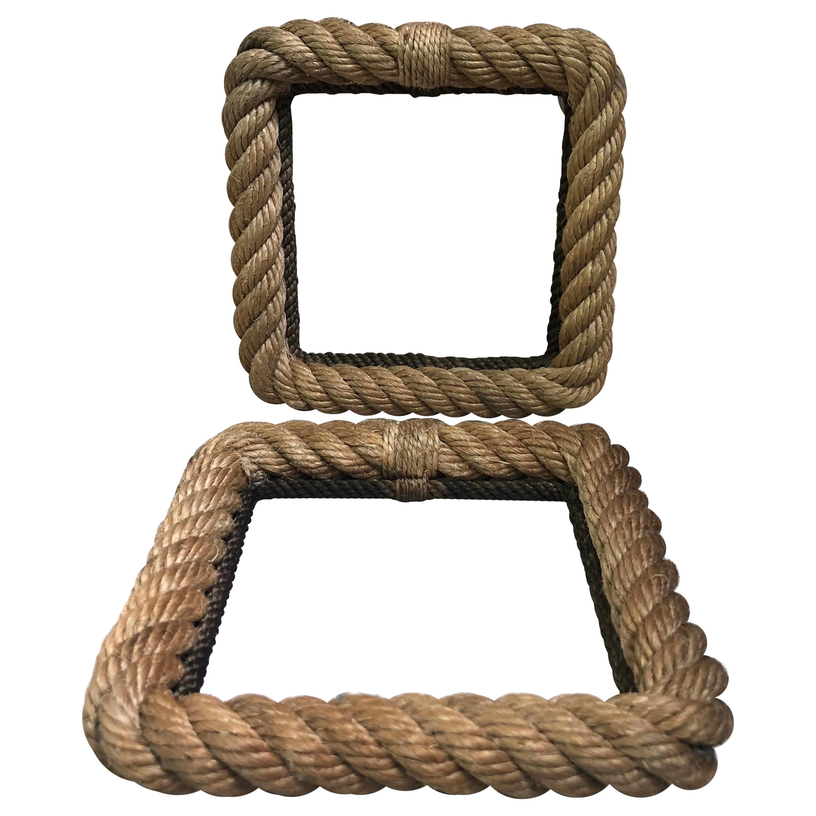 Mid-Century Pair of Rope Frames Adrien Audoux & Frida Minet For Sale