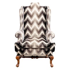 Vintage Custom Upholstered Wing Back Armchair