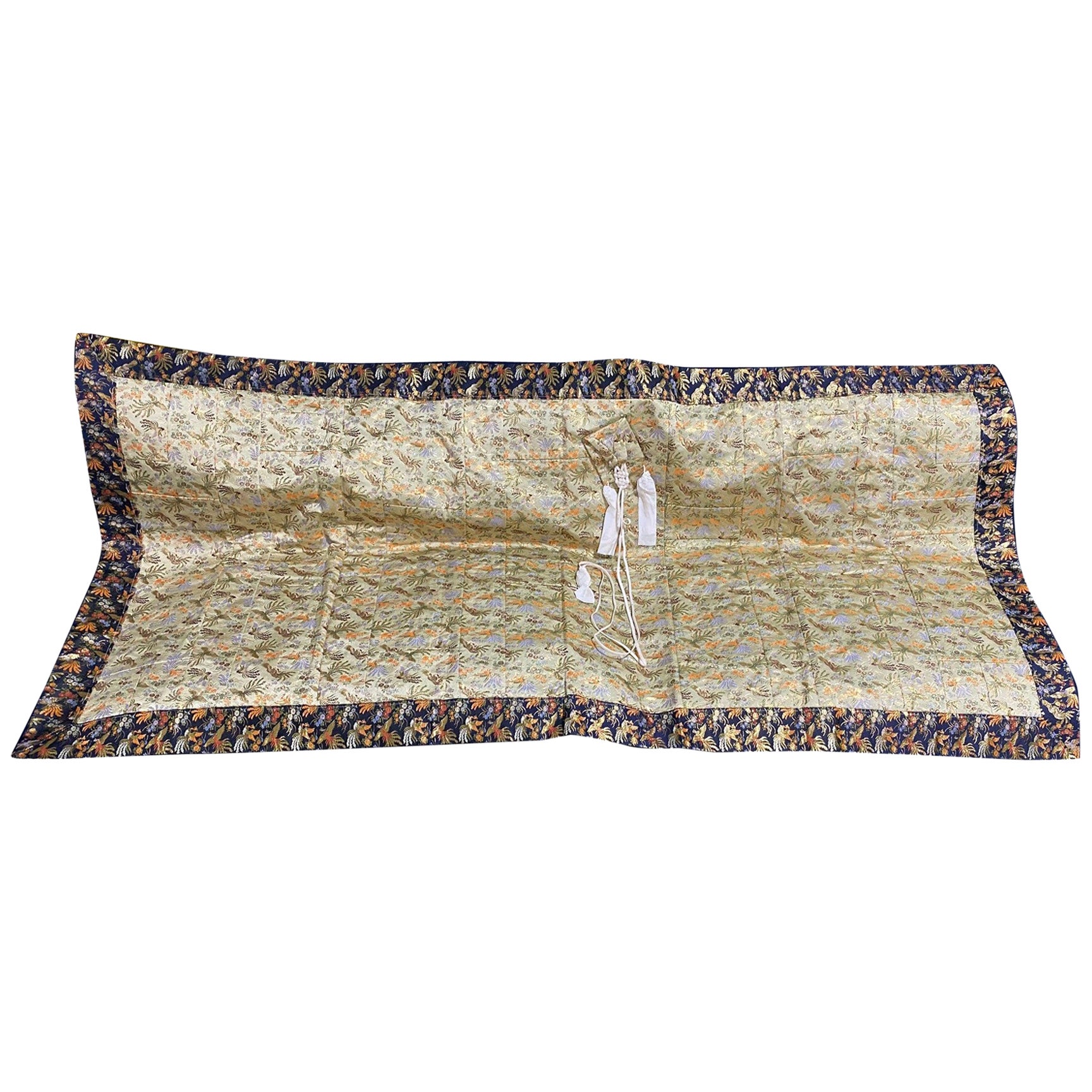 Japanese Ornate Floral Cast Iron Tea Kettle Water Pot Tetsubin Late