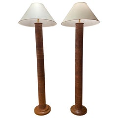 Angel Pazmino Stamped Leather Floor Lamps