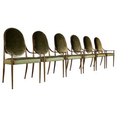1960s Mastercraft Brass Dining Chairs, Set of 6