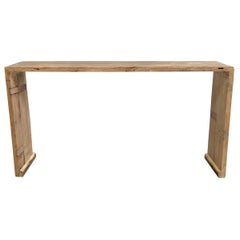 Reclaimed Elm Wood Waterfall Style Console Table