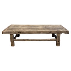 Vintage Elm Wood Coffee Table