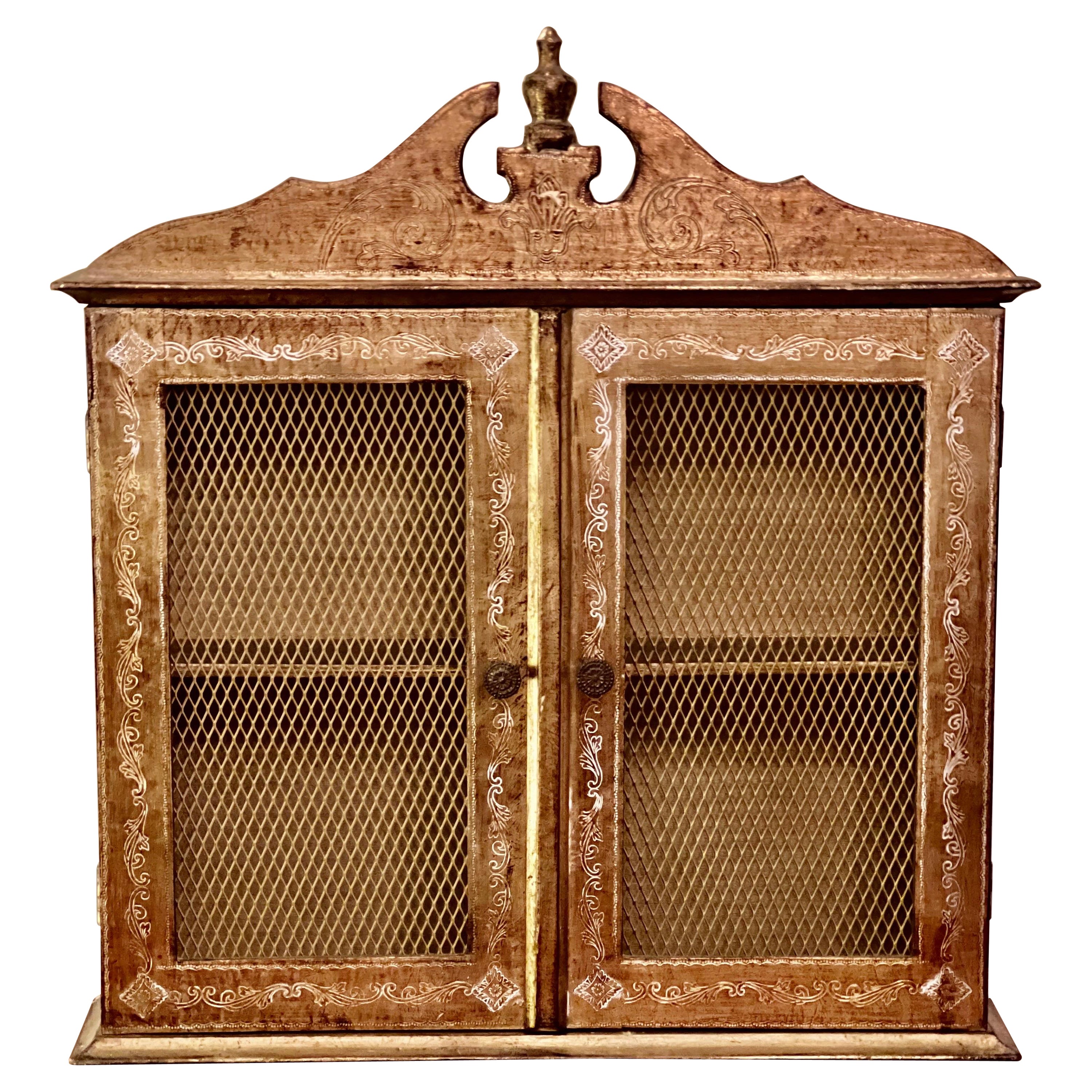1930's Handcrafted Italian Wall Cabinet by Florentia