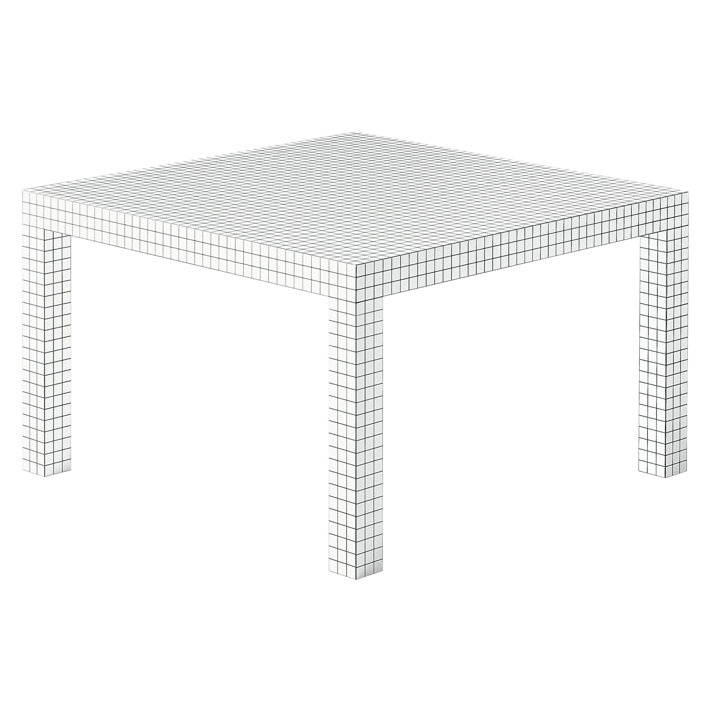 Zanotta Small Quaderna Table/Writing Desk in White Plastic Laminate, Superstudio