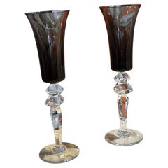 Saint Louis Crystal "Excess" Set of Two Champagne Flutes, France, 2007