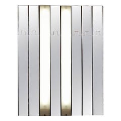 Luciano Bertoncini "Gronda" Modular Vertical Italian Mirror & Wall Light, 1970s