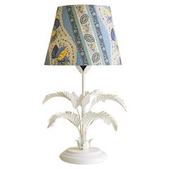 Vintage Painted Metal Table Lamp with Customized Shade, France, 1960's