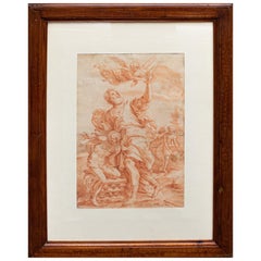 16th Century Sacrifice of Isaac Drawing Sanguigne on Paper
