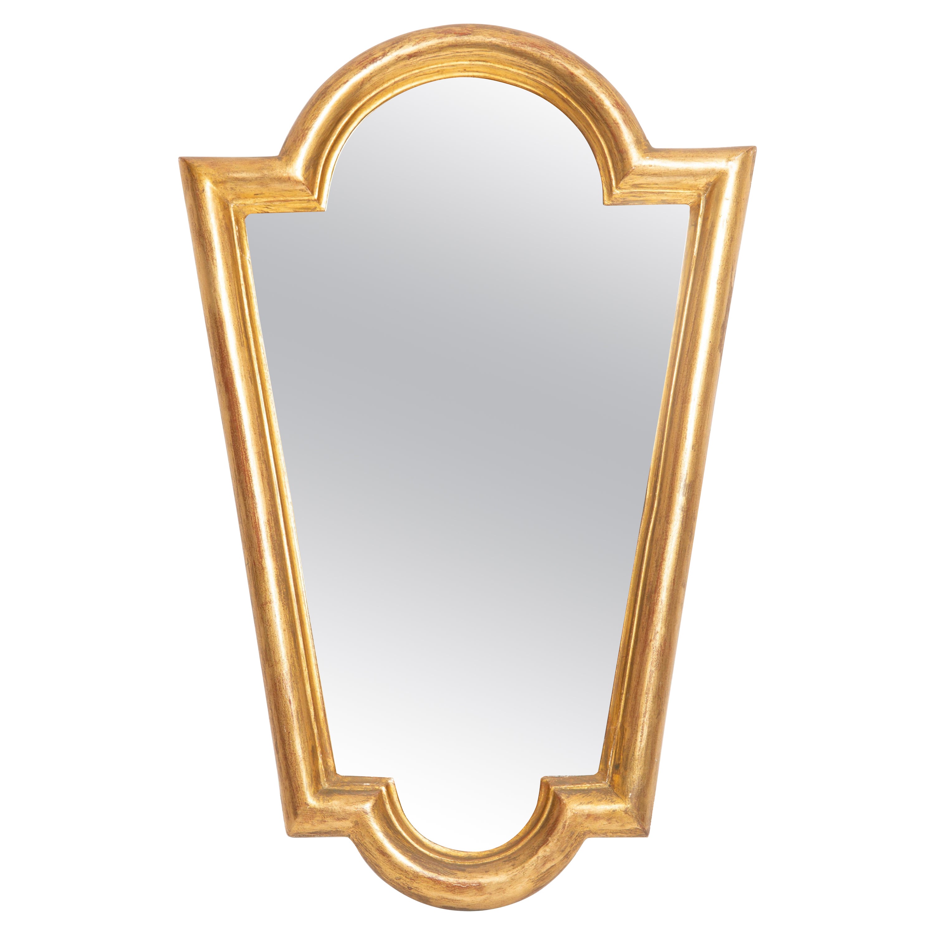 Mid Century Small Vintage Gold Mirror, Italy, 1960s For Sale