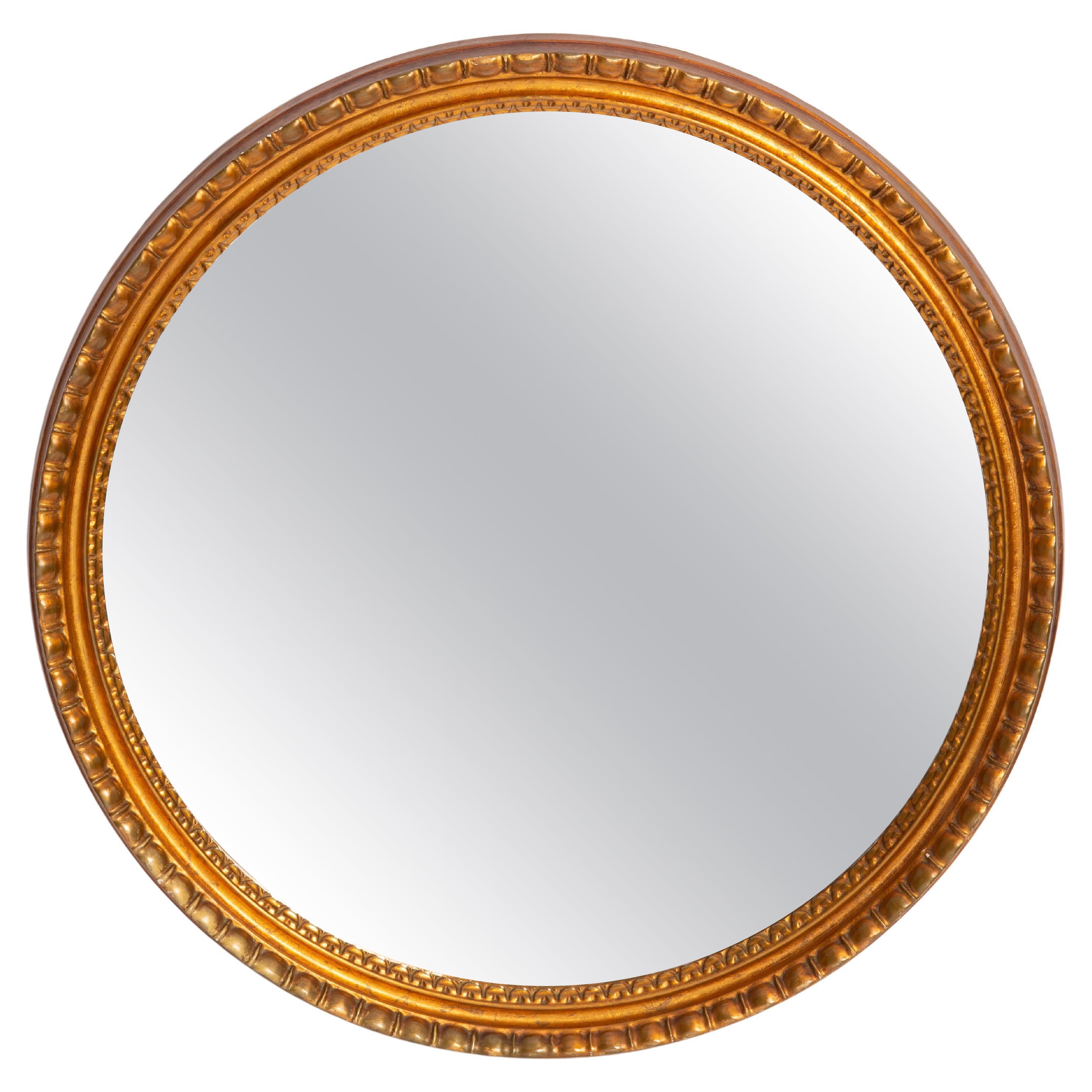 Vintage Oval Gold and Black Decorative Mirror in Flowers Frame, Italy, 1960s For Sale