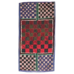 Used American Hooked Checkerboard Chess Rug
