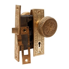 1886 Complete Branford Brass Vernacular Door Set Qty Available