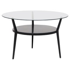 Seltener Friso Kramer „Rotunda“ Tisch aus schwarzem Metall und Glas von Ahrend de Cirkel