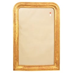 Small Antique Louis Philippe Mirror, Gilded Mirror, Gold Leaf Mirror, XIX