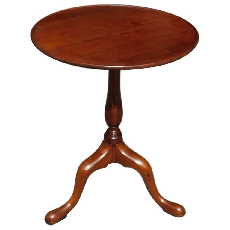 American Chippendale Mahogany Dish Top Tea Table with Slipper Feet, Circa 1760 For Sale