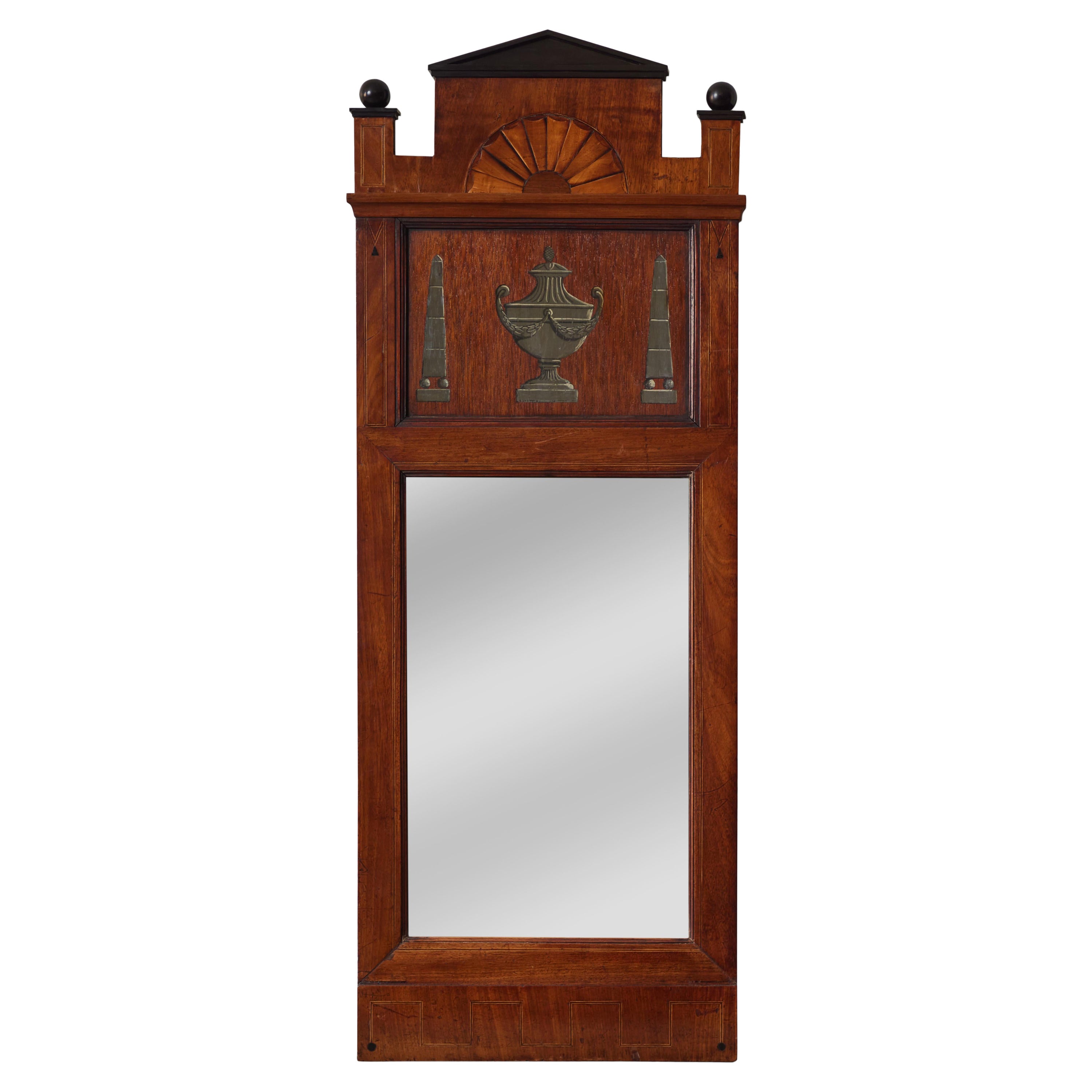 1820s Italian Inlaid Accent Mirror For Sale