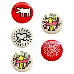 Keith Haring Pop Shop 1986 'Set of 5 Original Pins'