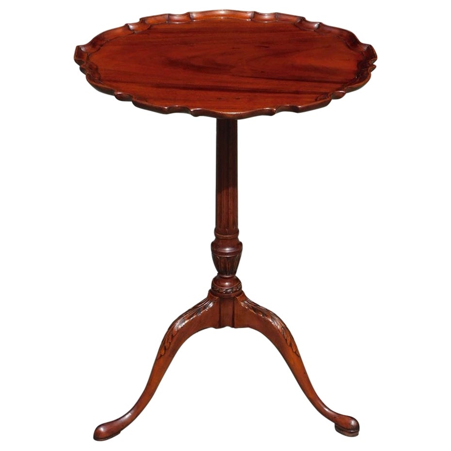 American Chippendale Mahogany Pie Crust Kettle Stand with Slipper Feet, C. 1750 