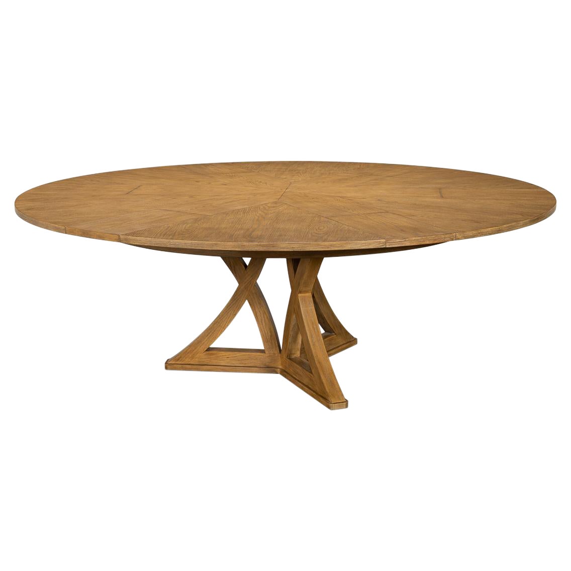 Rustic Round Dining Table, Heather Grey For Sale
