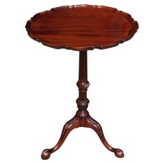 Antique American Chippendale Mahogany Pie Crust Tea Table with Ball & Claw Feet, C. 1760