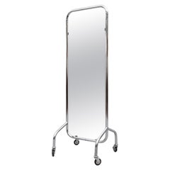 Retro Gispen Full Length Chrome Rolling Mirror