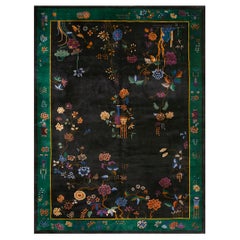 1920s Black Chinese Art Deco Carpet ( 10' x 13' 6"  - 304 x 412 cm )