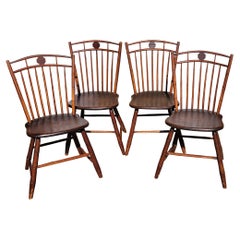 19th C Birdcage Windsors Chairs Set of four